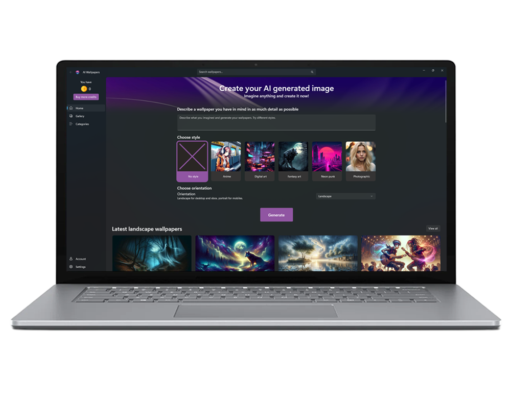 AI Wallpapers home page