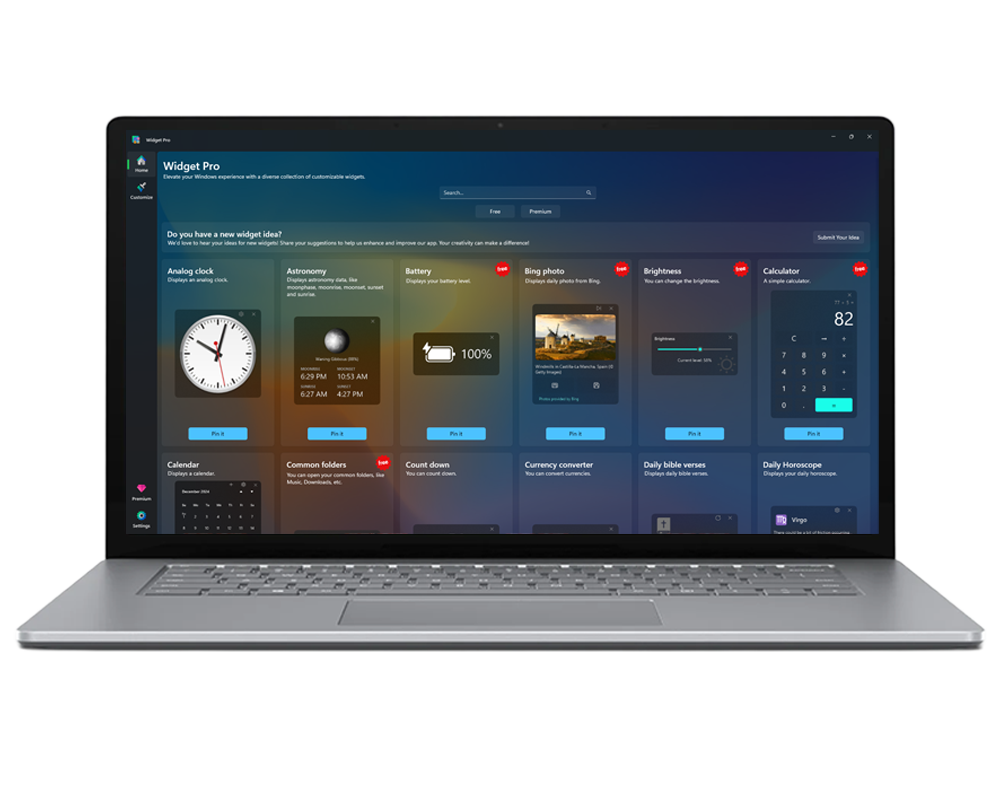 Widget Pro home page